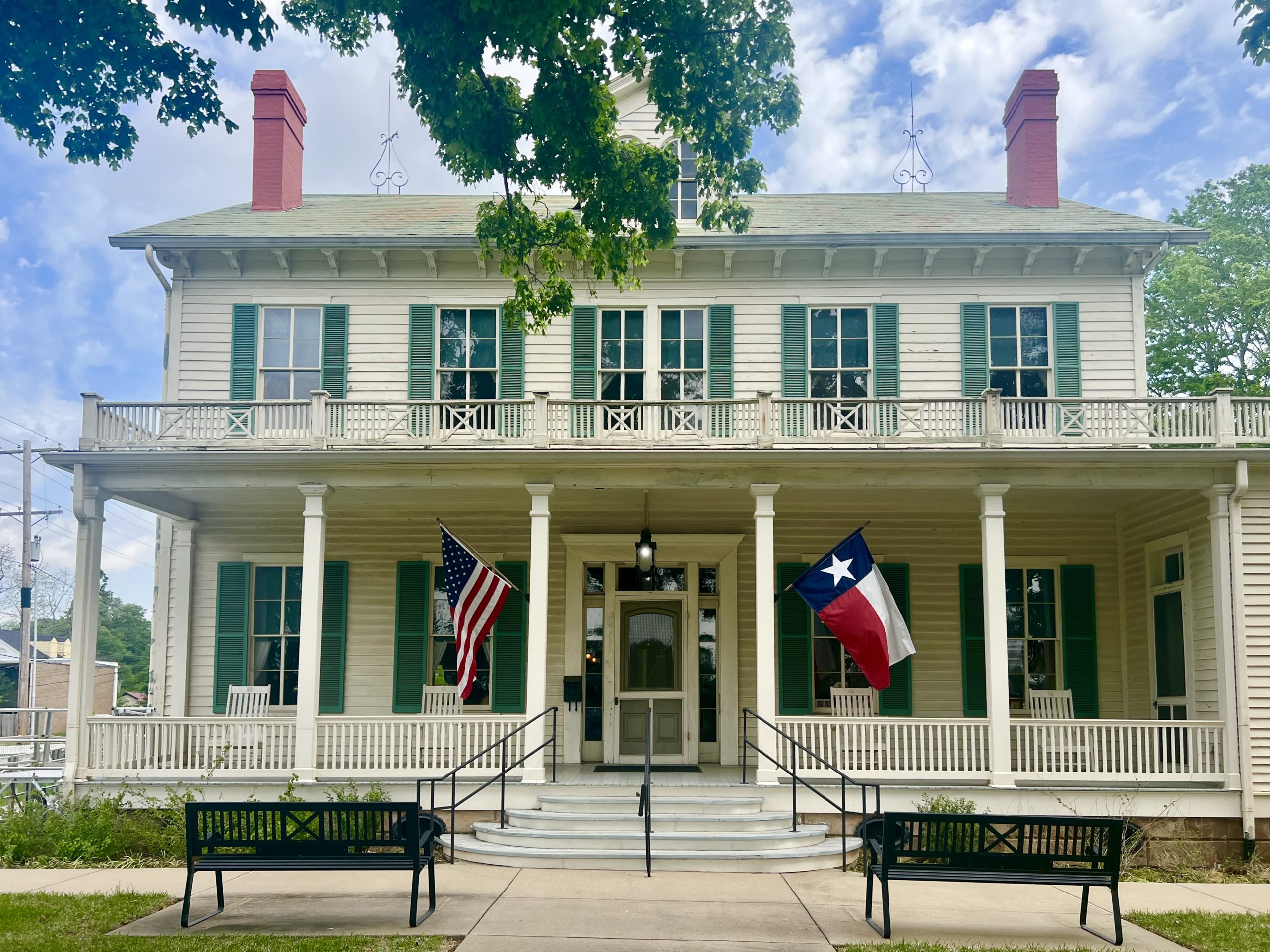 front facade of maplecroft at starr family state historic site, one of the best things to do in marshall texas